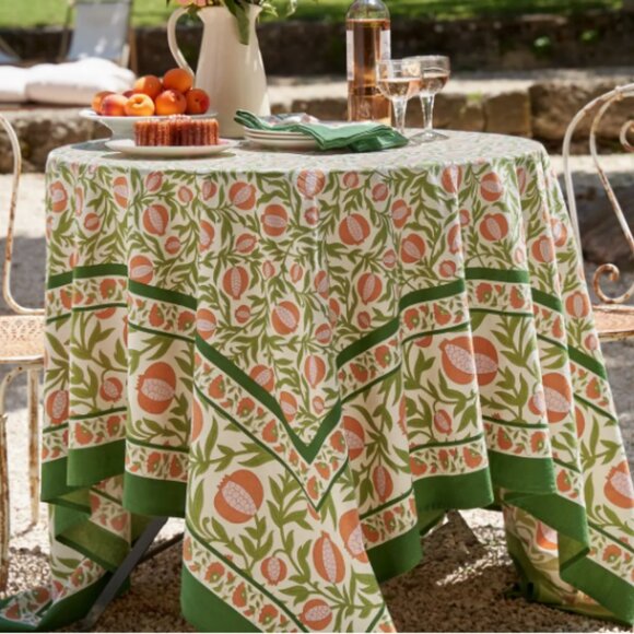 Grenadine Orange & Green Tablecloth - Picture 1 of 2